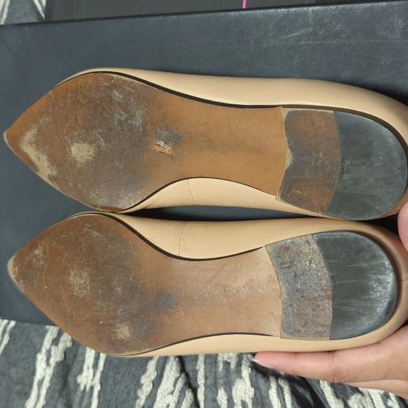 Coach Womens Cream Pink Flat w/ Floral Applique Pointed Toe FG1862 Sz 11 - Picture 7 of 8